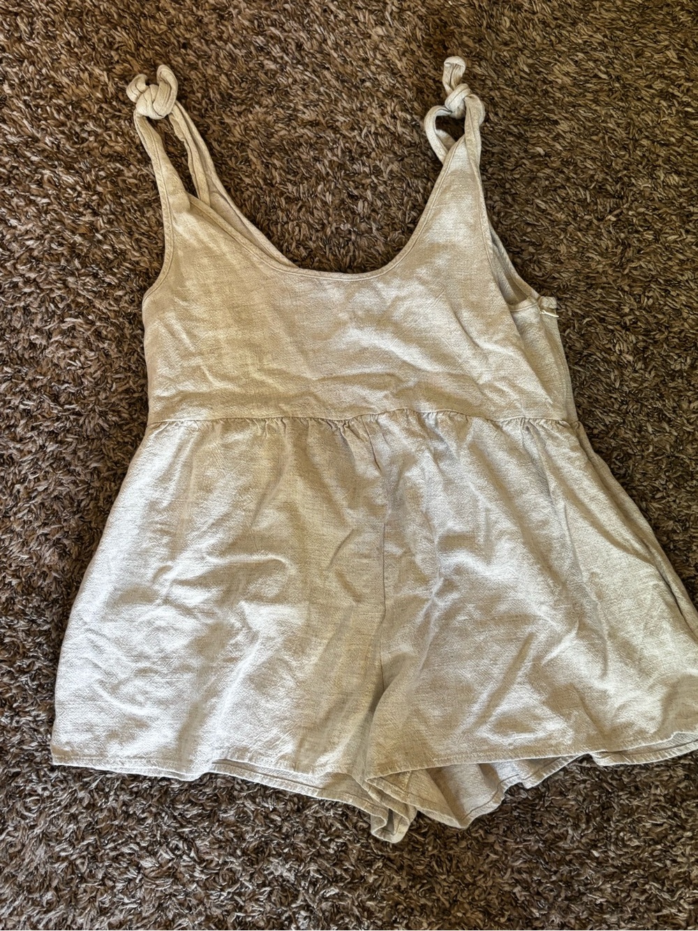 Princess Polly Cream Knotted-Strap Romper